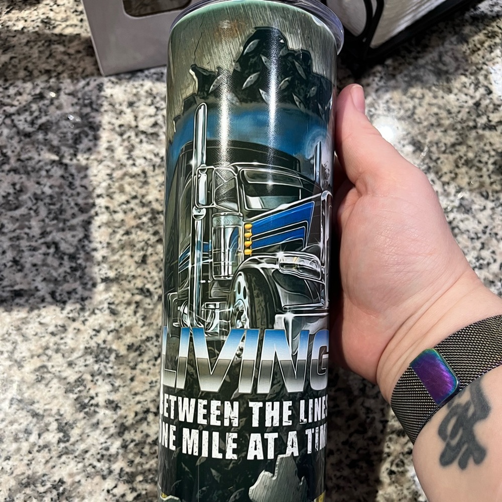 Trucker nutrition tumbler